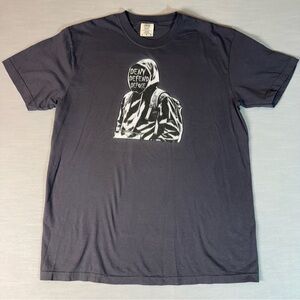 Luigi Mangione Deny Defend Depose Men’s T-Shirt Large Black 100% Heavy Cotton